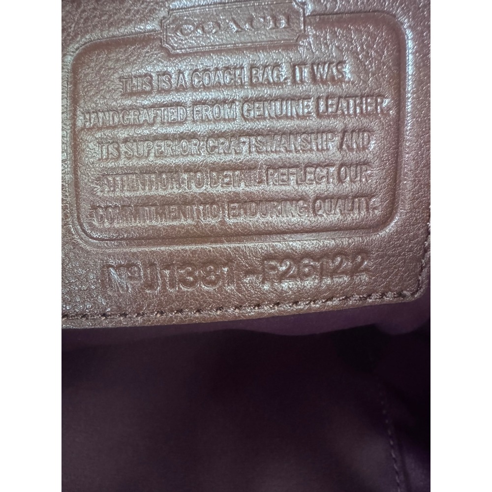 Coach F26122 Brown Croc Embossed Leather Hobo Shoulder Bag Tassel EUC - Picture 14 of 16